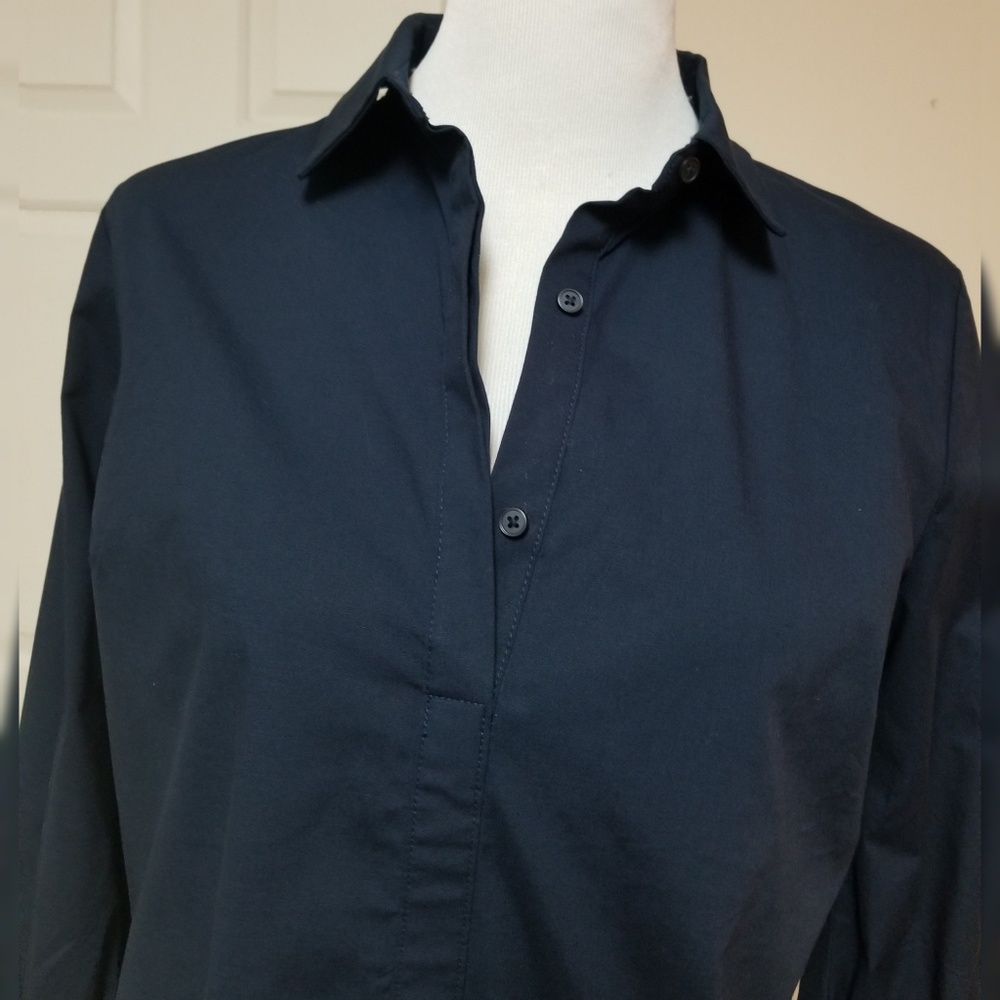 🆕️⬇️Heyton Navy Button Front Dress With Tie Cuff - Picture 6 of 8